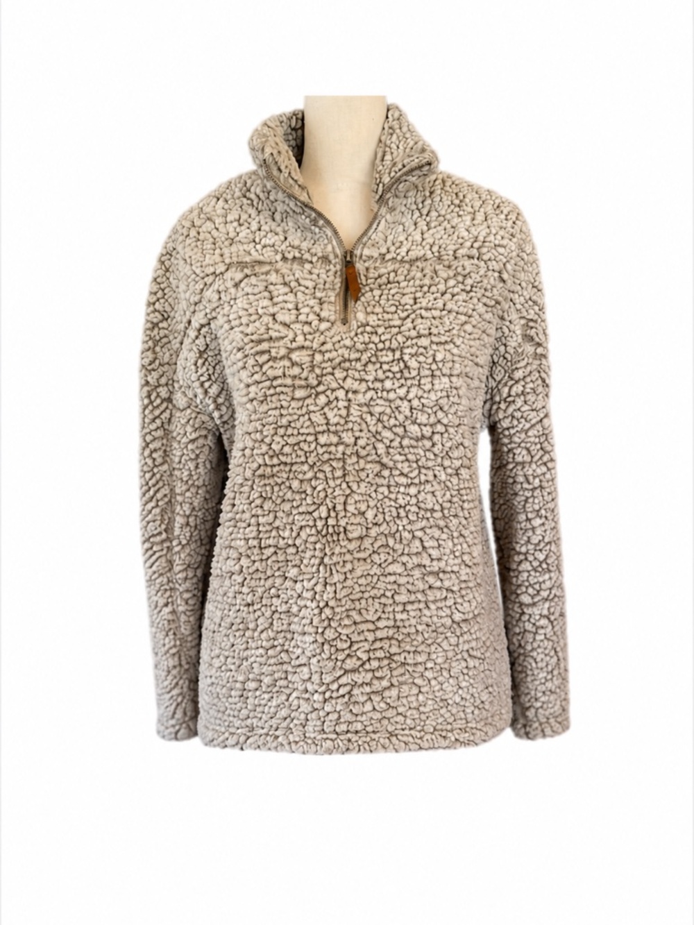 Thread & Supply Cozy Sherpa Fleece Quarter Zip Pullover L